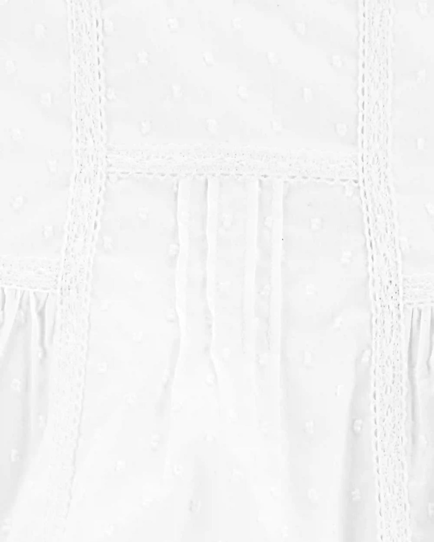Baby Girl Textured Babydoll Dress - White