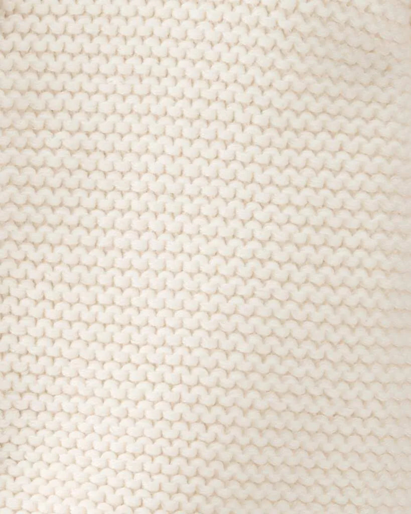 Baby Organic Cotton Signature Stitch Cardigan - Cream