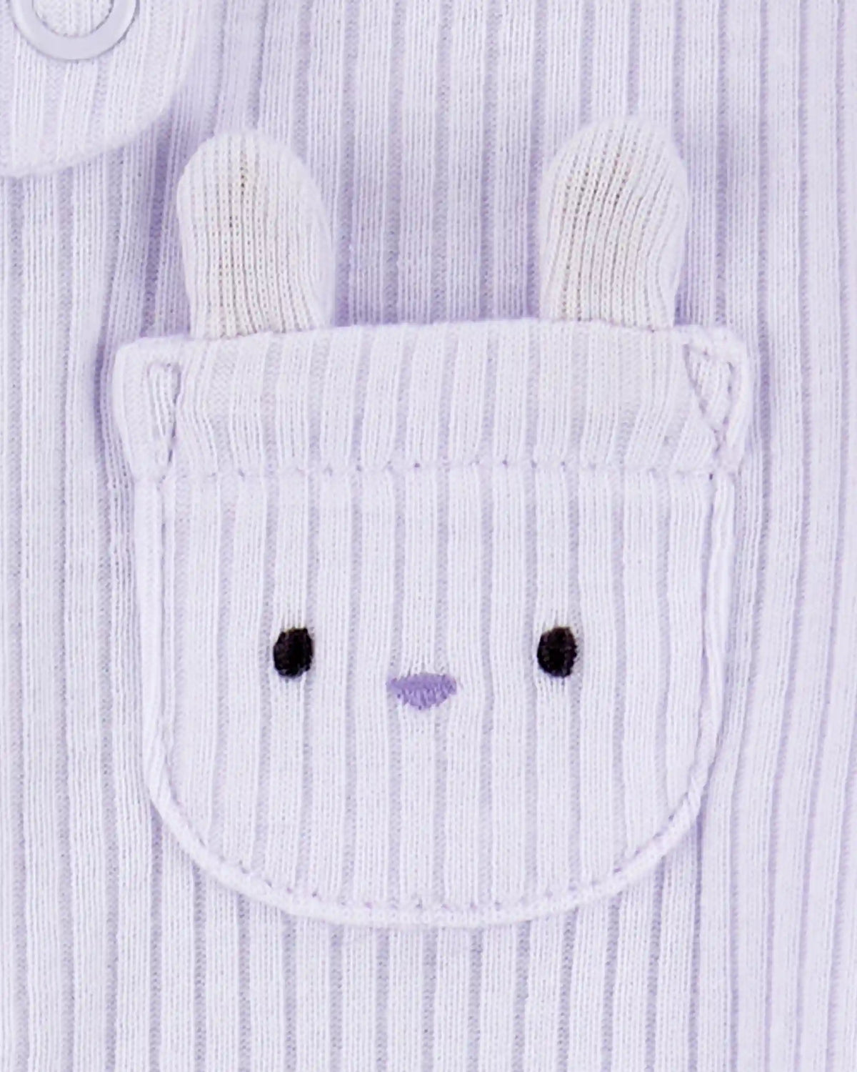 Baby Girl Bunny 2-Way Zip Ribbed Sleep & Play Pajamas - Purple