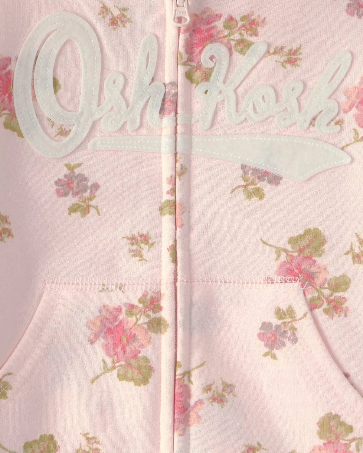 Baby Girl Floral OshKosh Logo Zip-Up Hoodie - Pink