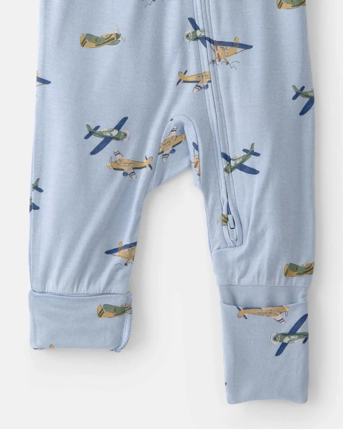 Baby Boy Plane 2-Way Zip PurelySoft Sleep & Play Pajama - Blue