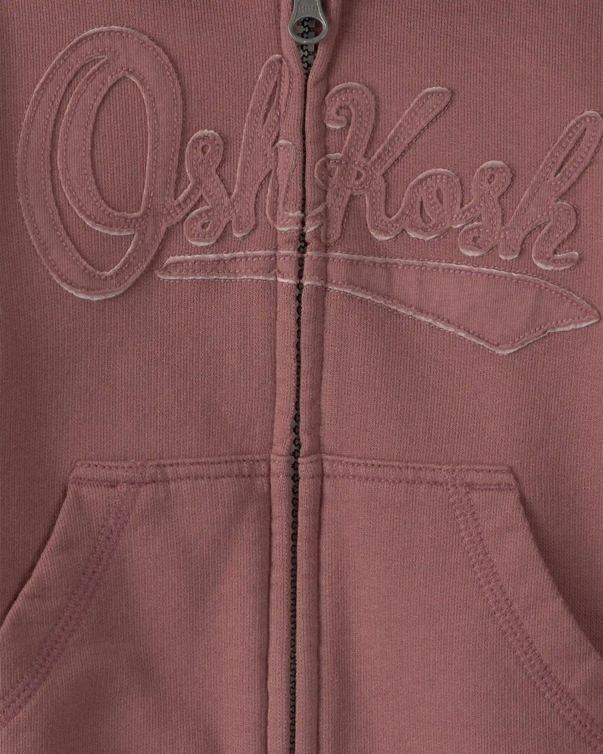 Baby Boy OshKosh Logo Zip-Up Hoodie - Brown
