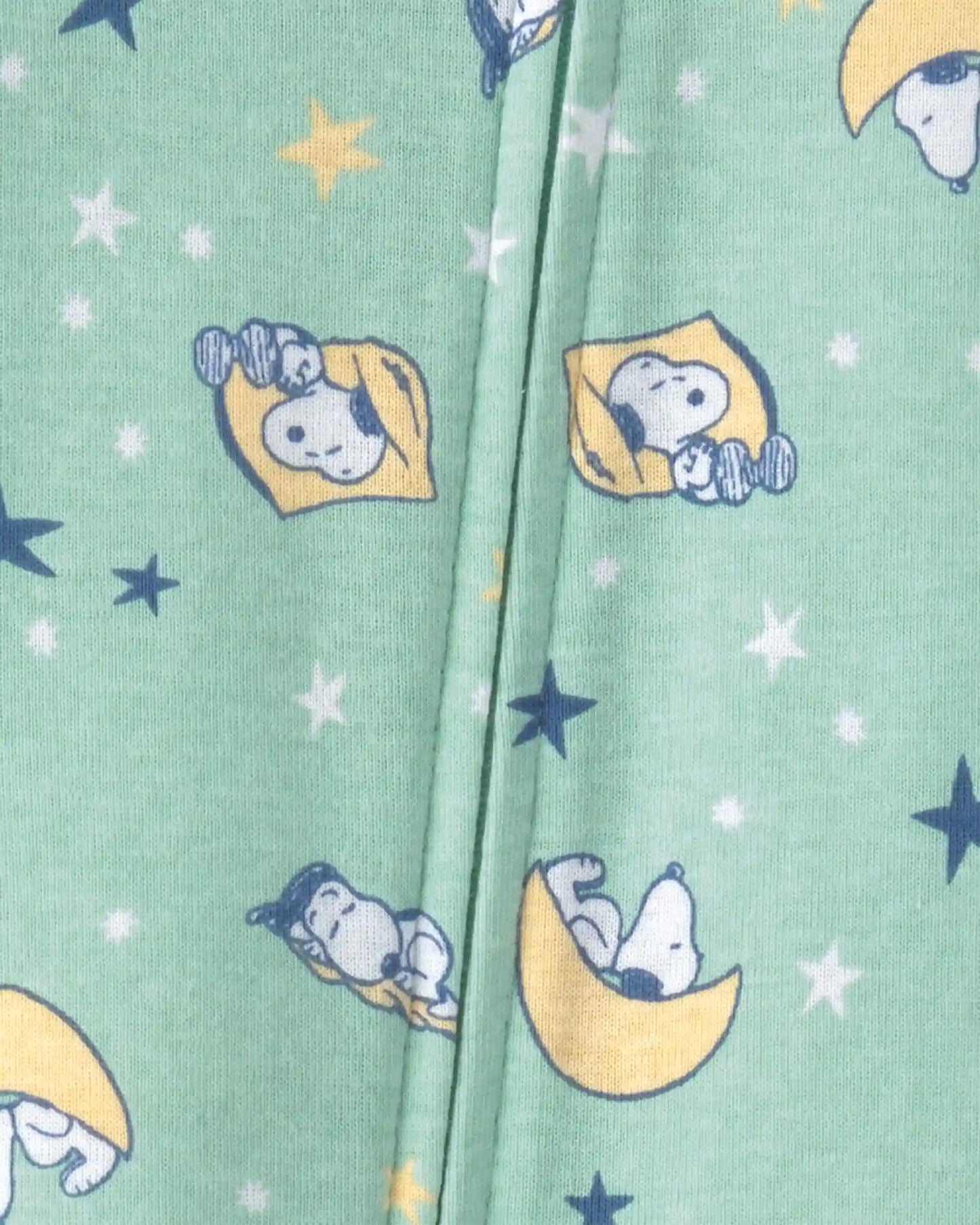 Baby Peanuts Snoopy 100% Cotton Snug Fit 1-Piece Pajama - Green