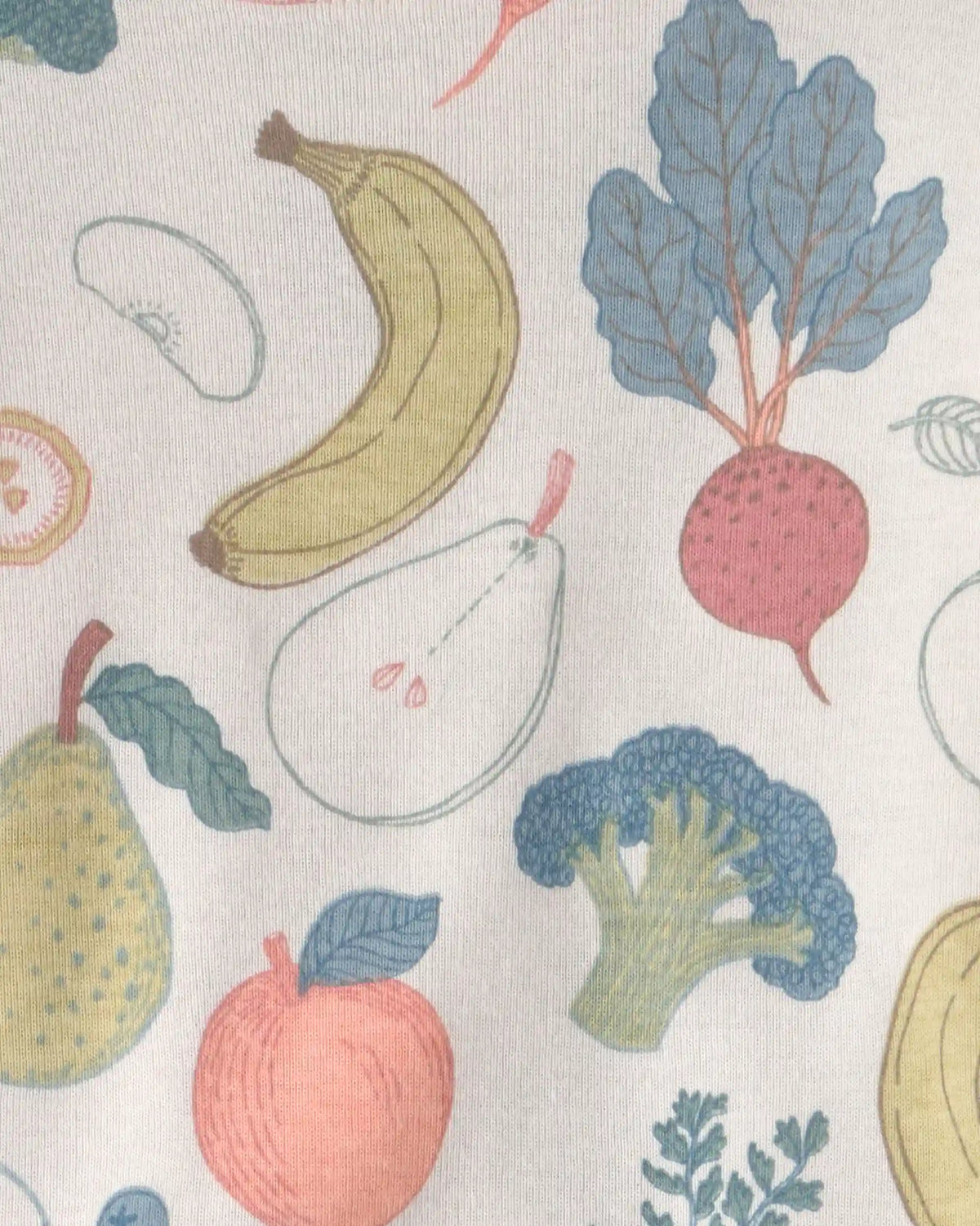 Baby 2-Piece Organic Cotton Ribbed Pajama Set in Veggie Fruit Print