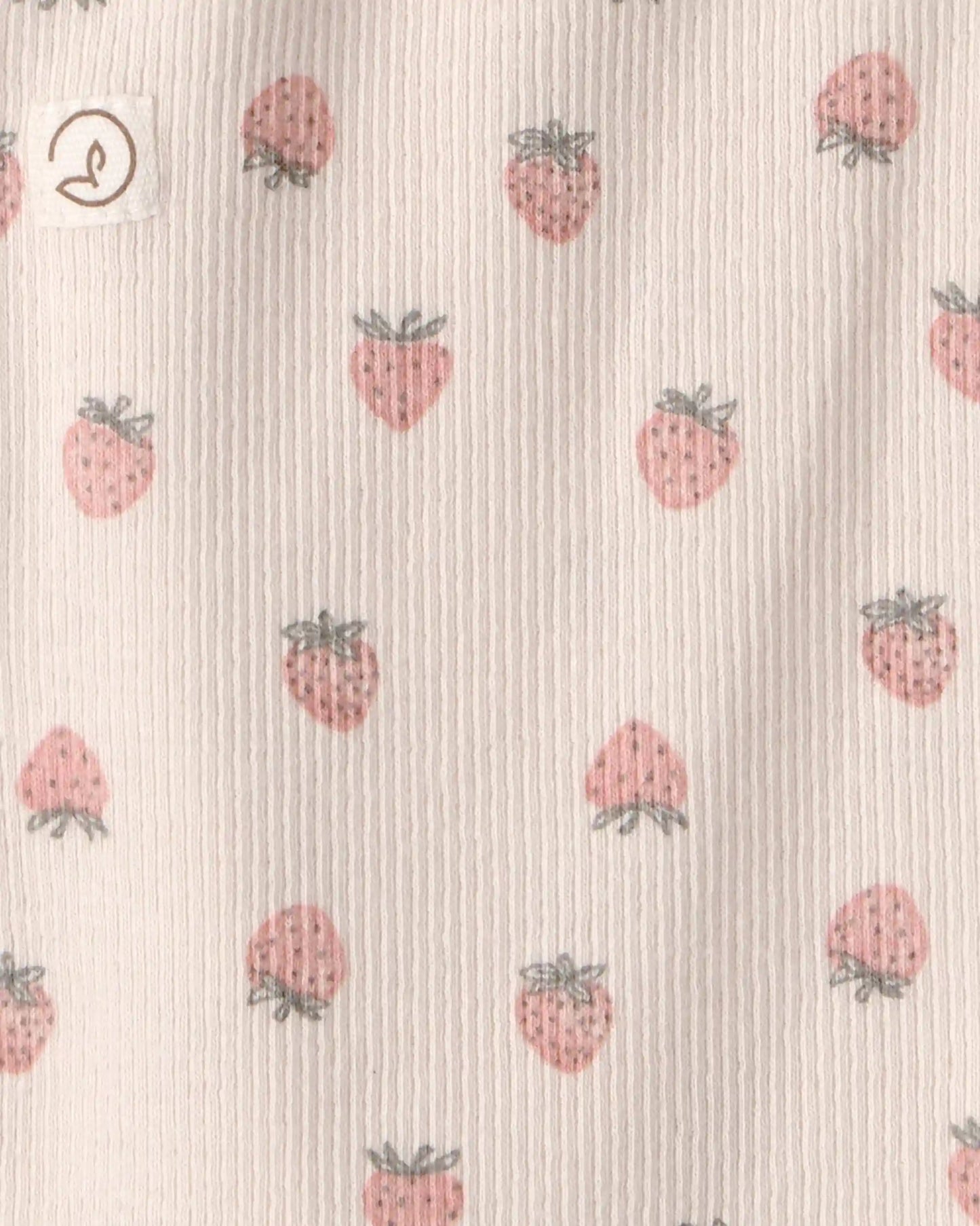Baby Girl Organic Cotton Wrap Bodysuit in Strawberry Print