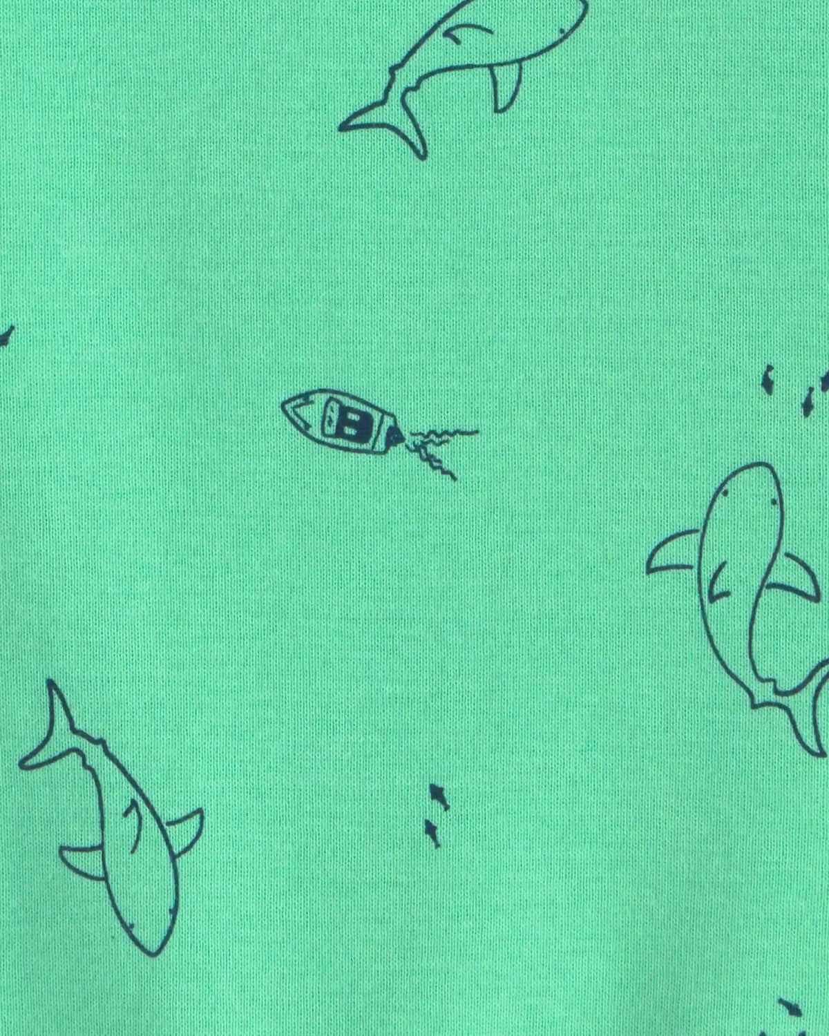 Baby Boy Shark Sleeveless Romper - Green