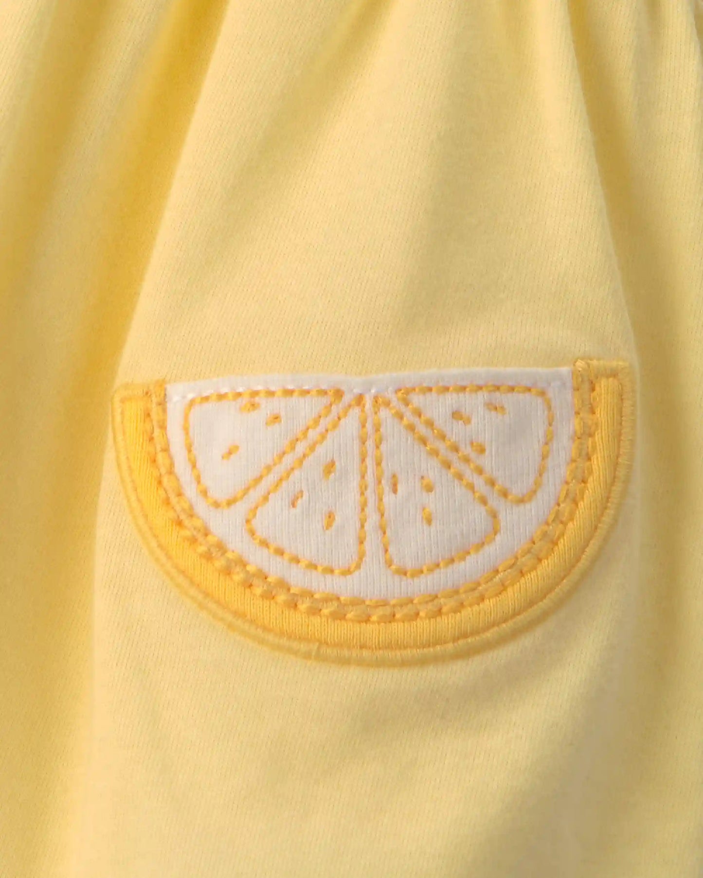 Baby Girl Lemon Sleeveless Bodysuit Dress - Yellow