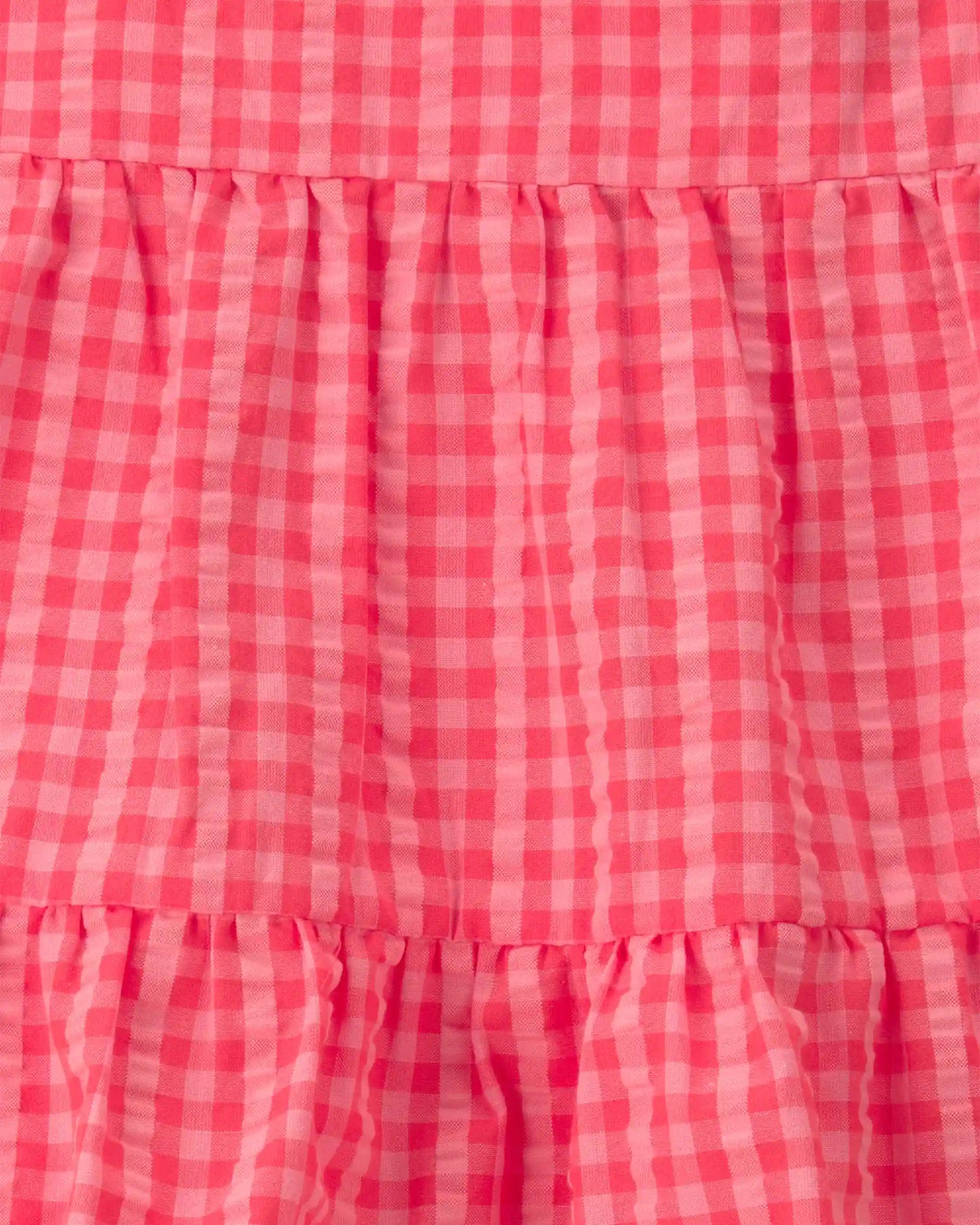 Baby Girl Gingham Sleeveless Dress - Coral