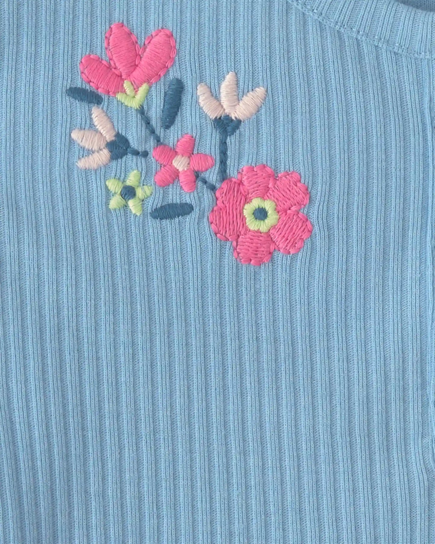 Baby Girl 2-Piece Floral Bodysuit & Pant Set - Blue