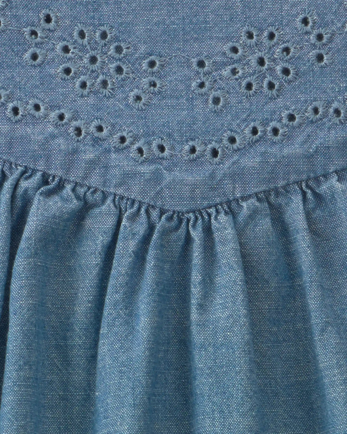 Baby Girl Chambray Peplim Top - Medium Wash