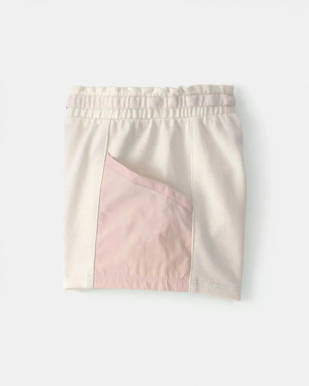 Baby Girl French Terry Shorts - Pink/Ivory