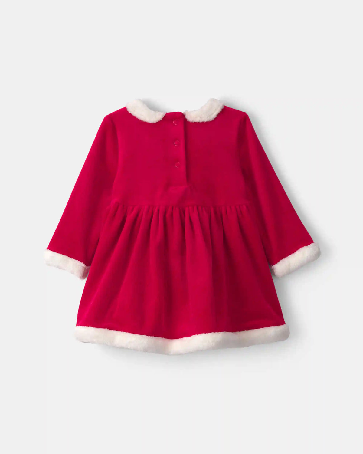 Baby Girl 2-Piece Christmas Long-Sleeve Dress Set - Red