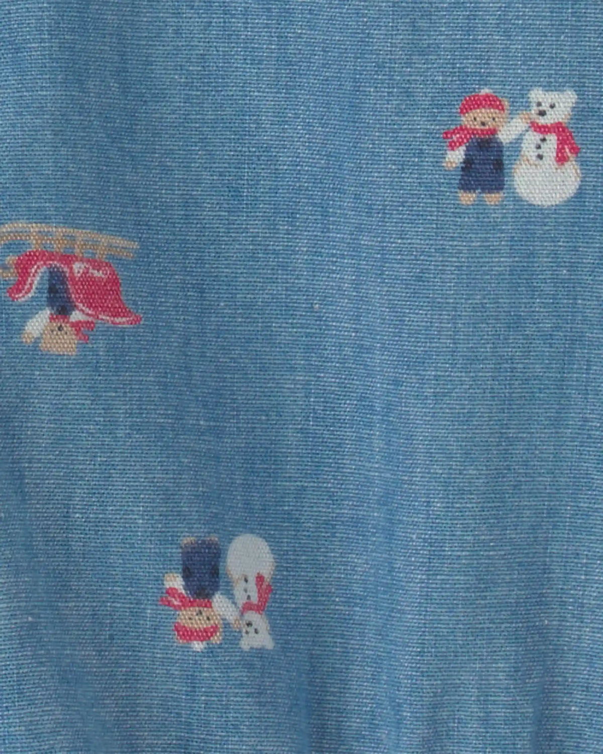 Baby Boy Snowman Chambray Long-Sleeve Bodysuit - Blue