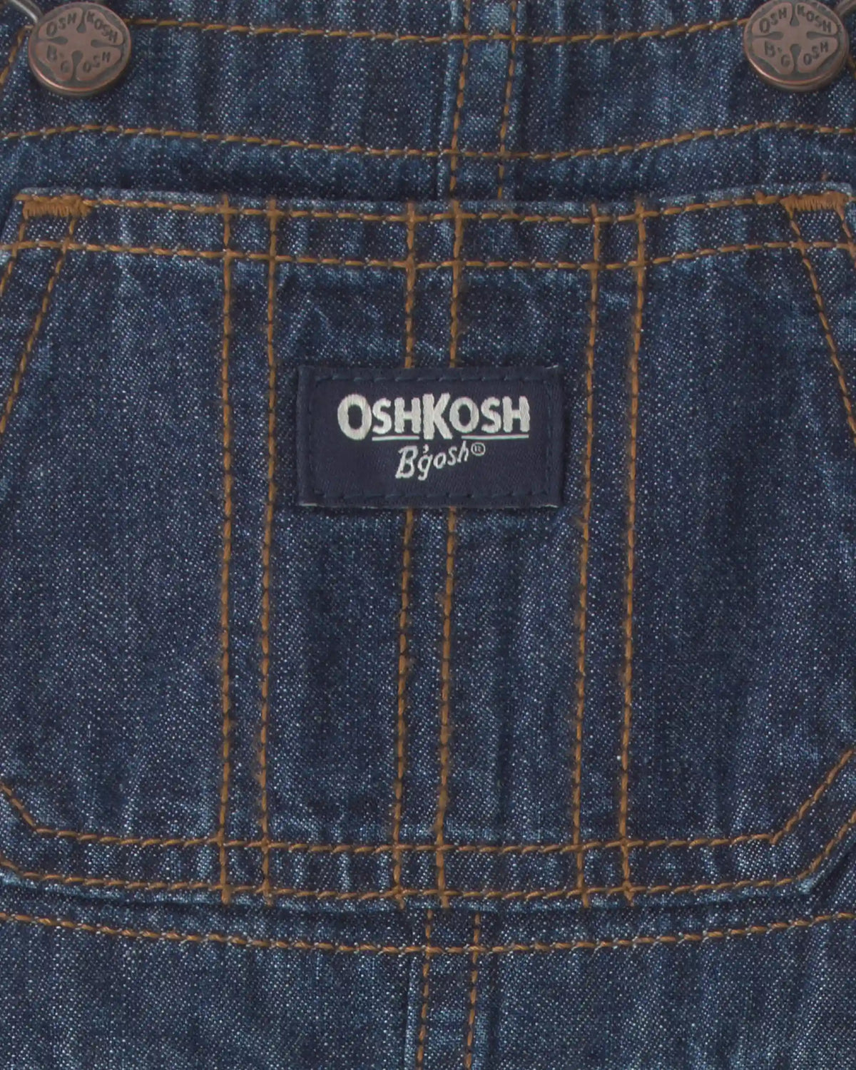 Baby Boy Buffalo Check Denim Overalls - Dark Wash