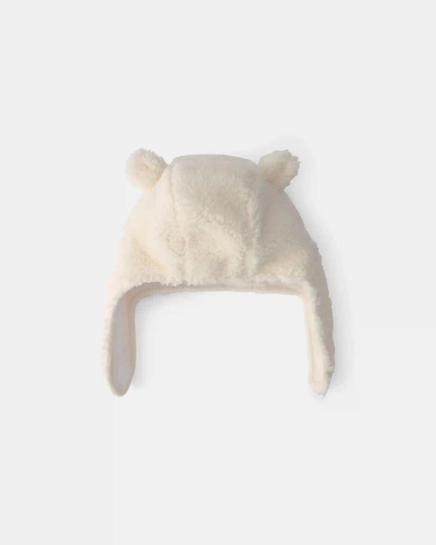Baby Bear Teddy Fleece Hat & Mitten Set - Cream