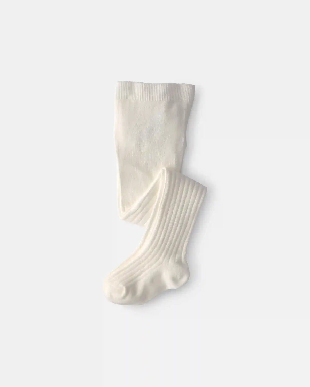 Baby Girl Ribbed Tights - Ivory