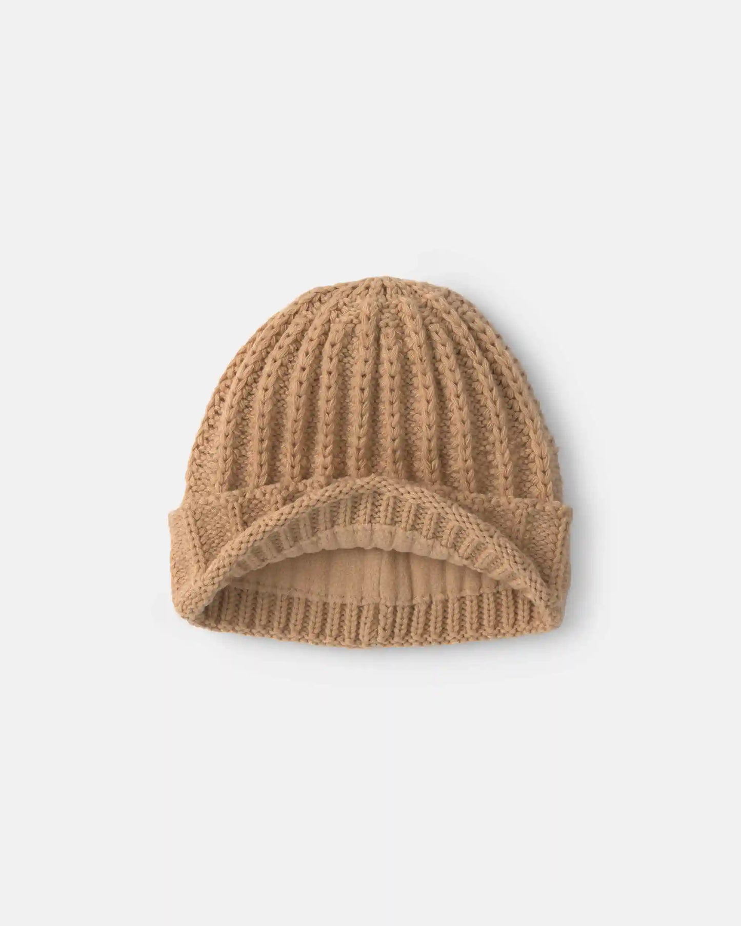 Baby Boy Ribbed Beanie - Brown