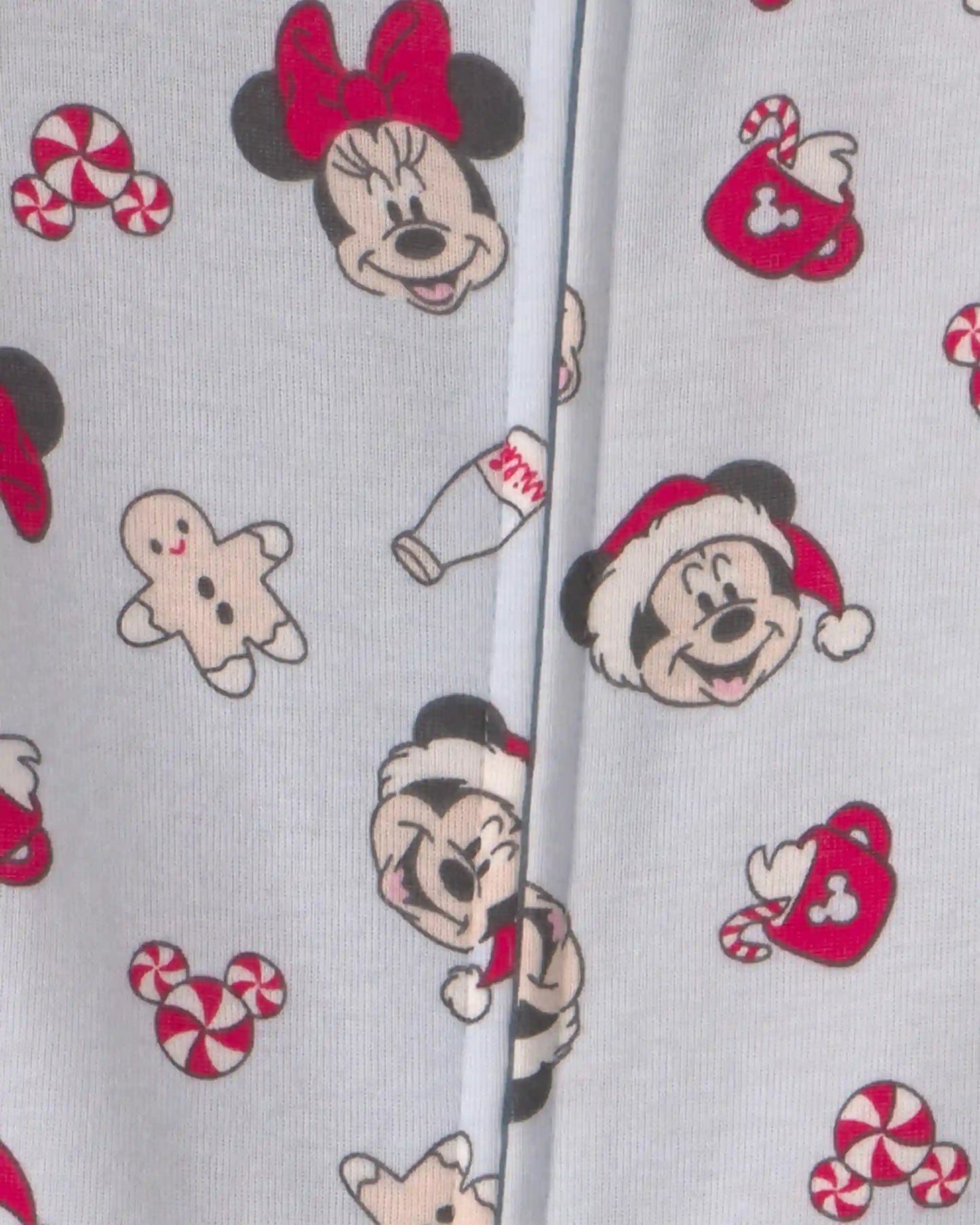 Baby 1-Piece Disney© Mickey Mouse Christmas 100% Cotton Snug Fit Footed Pajama - Blue