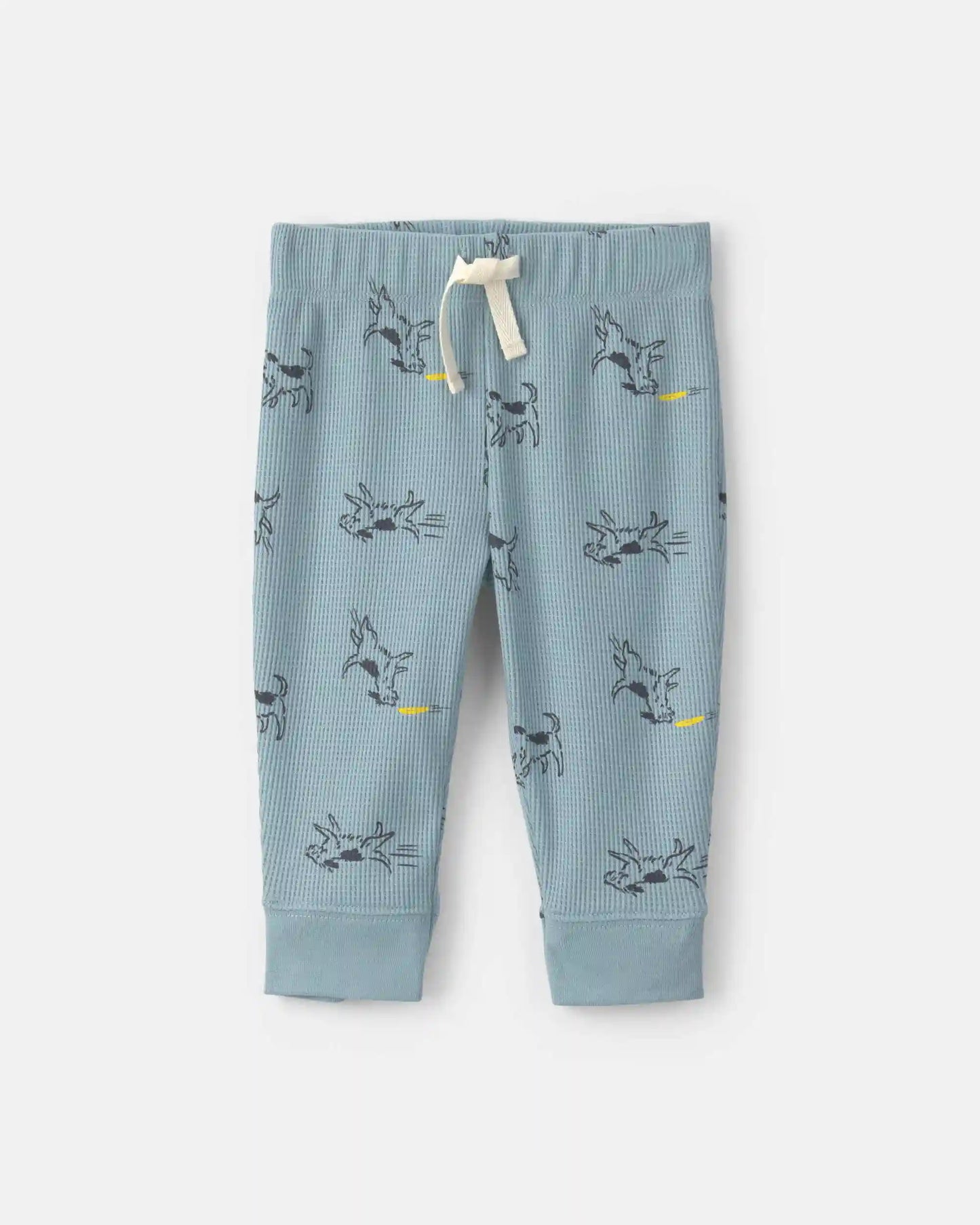 Baby Boy 2-Piece Dog Thermal Long-Sleeve Bodysuit & Pant Set - Blue