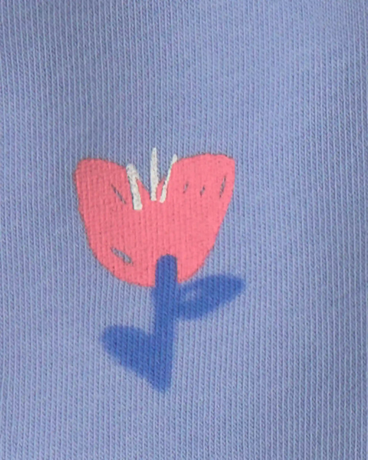 Baby Girl Floral Fleece Zip-Up Hoodie - Blue