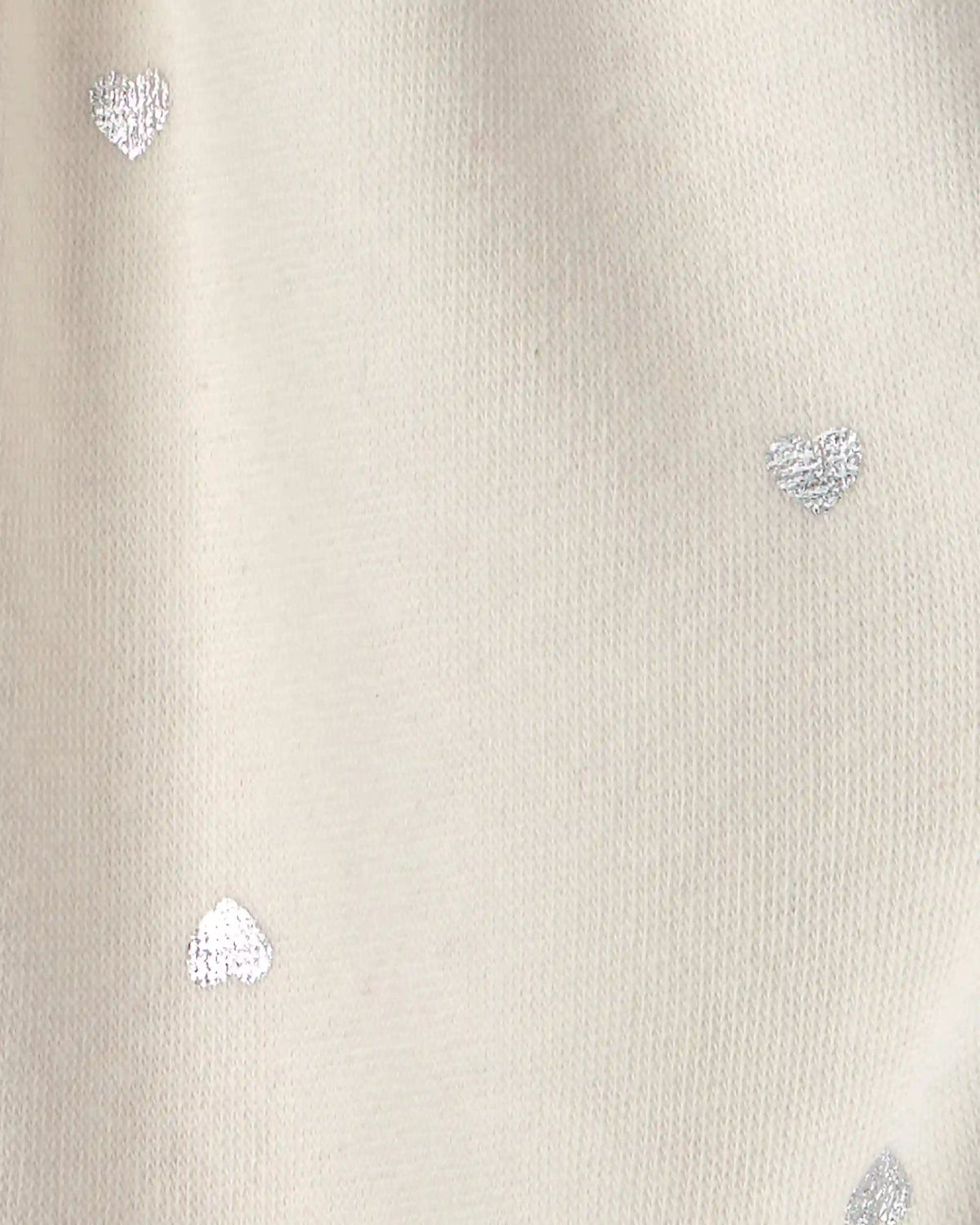 Baby Girl Metallic Heart Fleece Pants - Cream