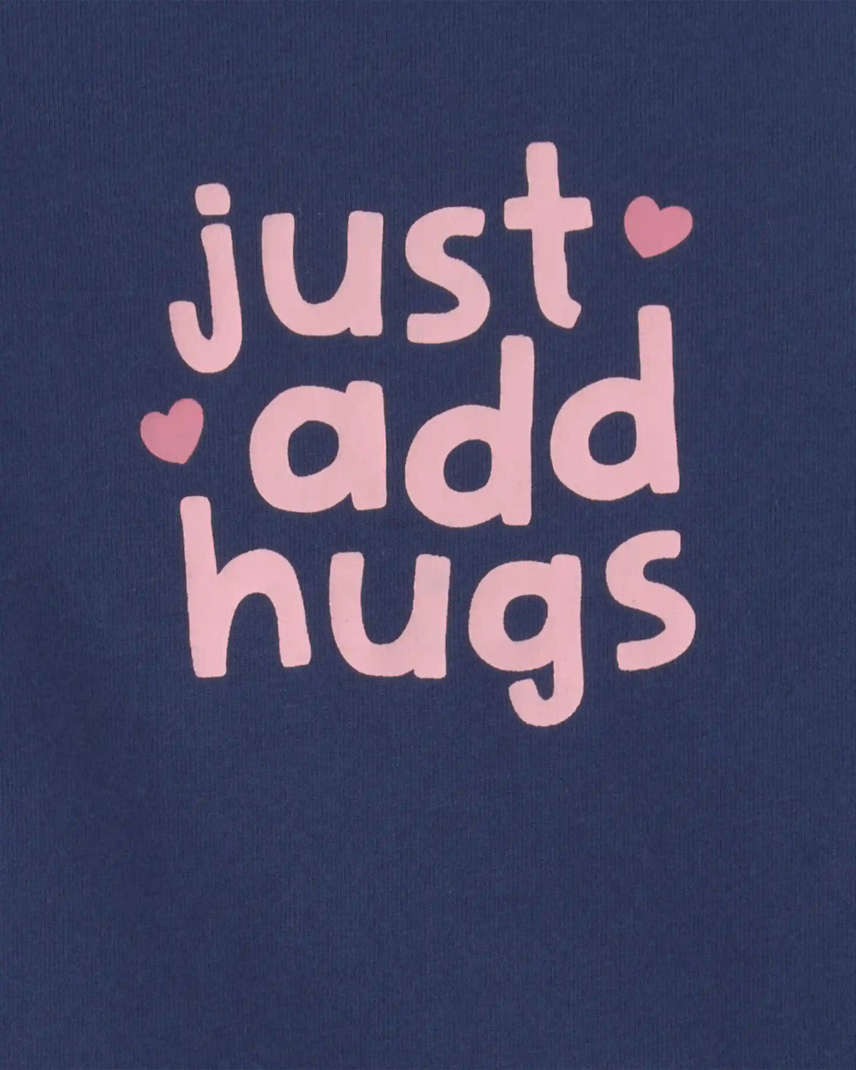 Baby Girl 'Just Add Hugs' Long-Sleeve Graphic Bodysuit - Navy Blue
