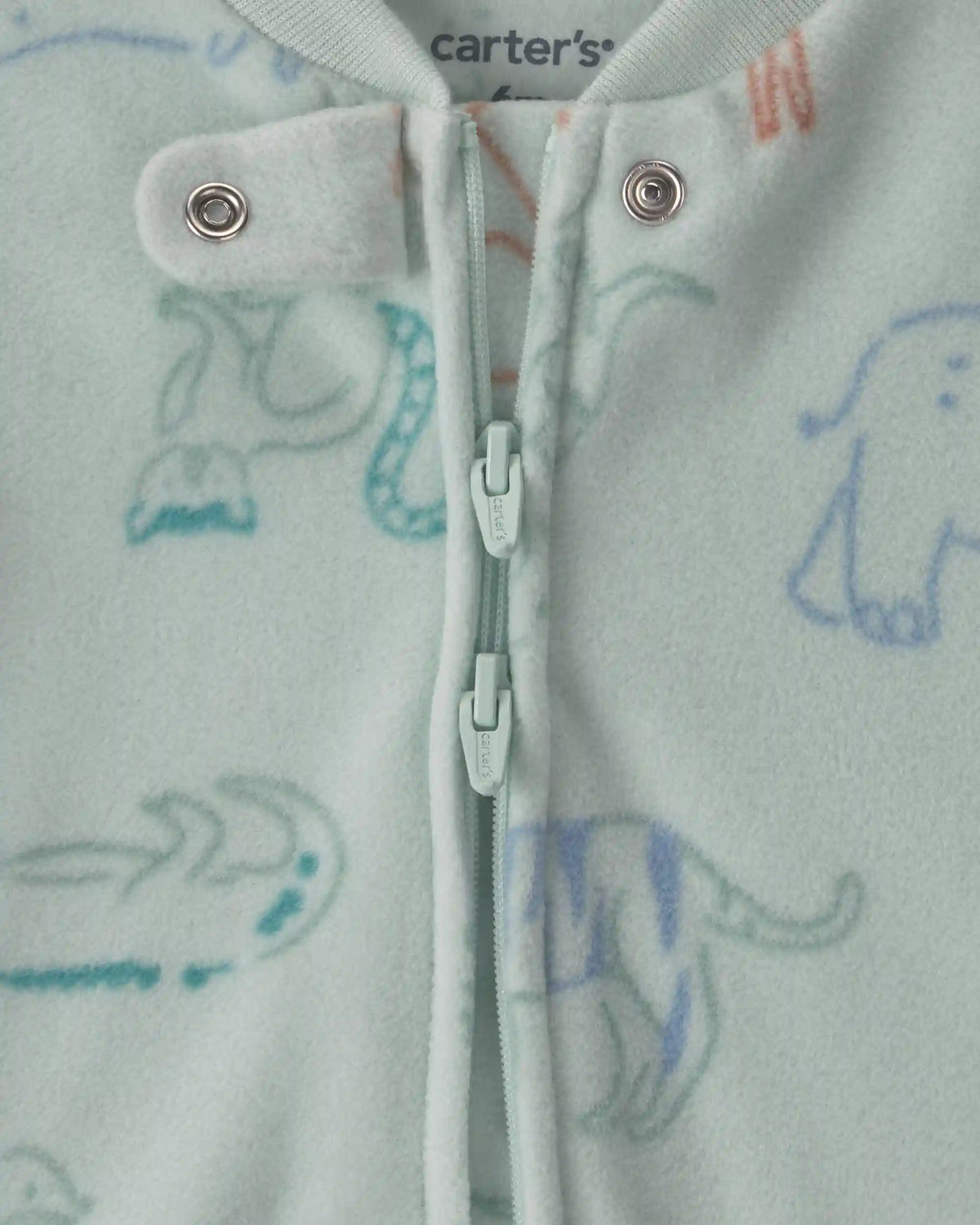 Baby Boy Safari Fleece 2-Way Zip Sleep & Play Pajamas - Green