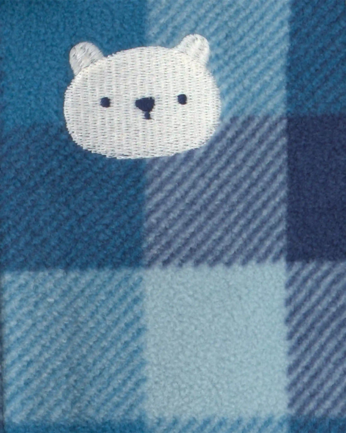 Baby Boy Bear Plaid Fleece 2-Way Zip Sleep & Play Pajamas - Blue