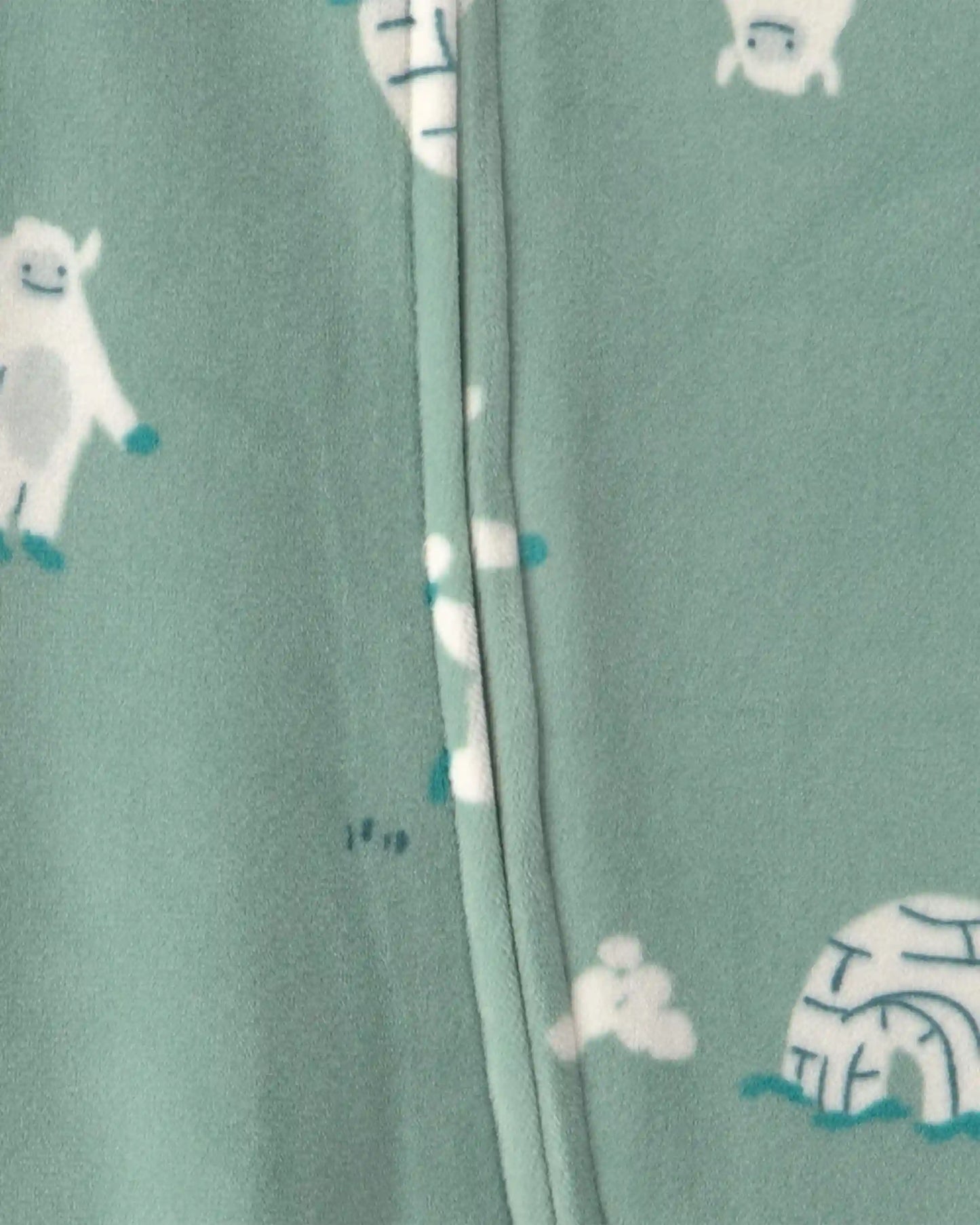 Baby Boy Yeti Fleece 2-Way Zip DreamPlush Sleep & Play Pajamas - Green