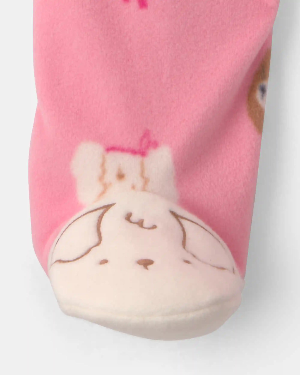 Baby Girl Dog Fleece 2-Way Zip Sleep & Play Pajamas - Pink