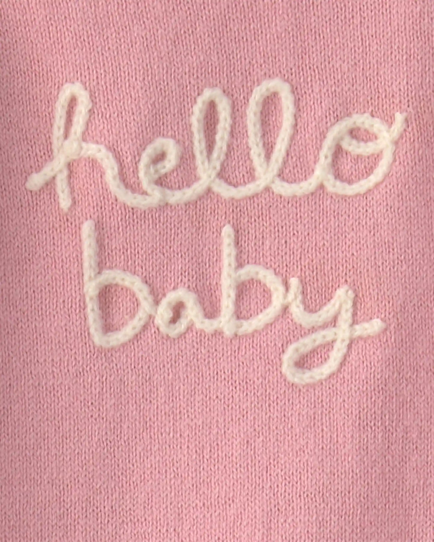 Baby Girl 2-Piece 'Hello Baby' Long-Sleeve Top & Pant Set - Pink