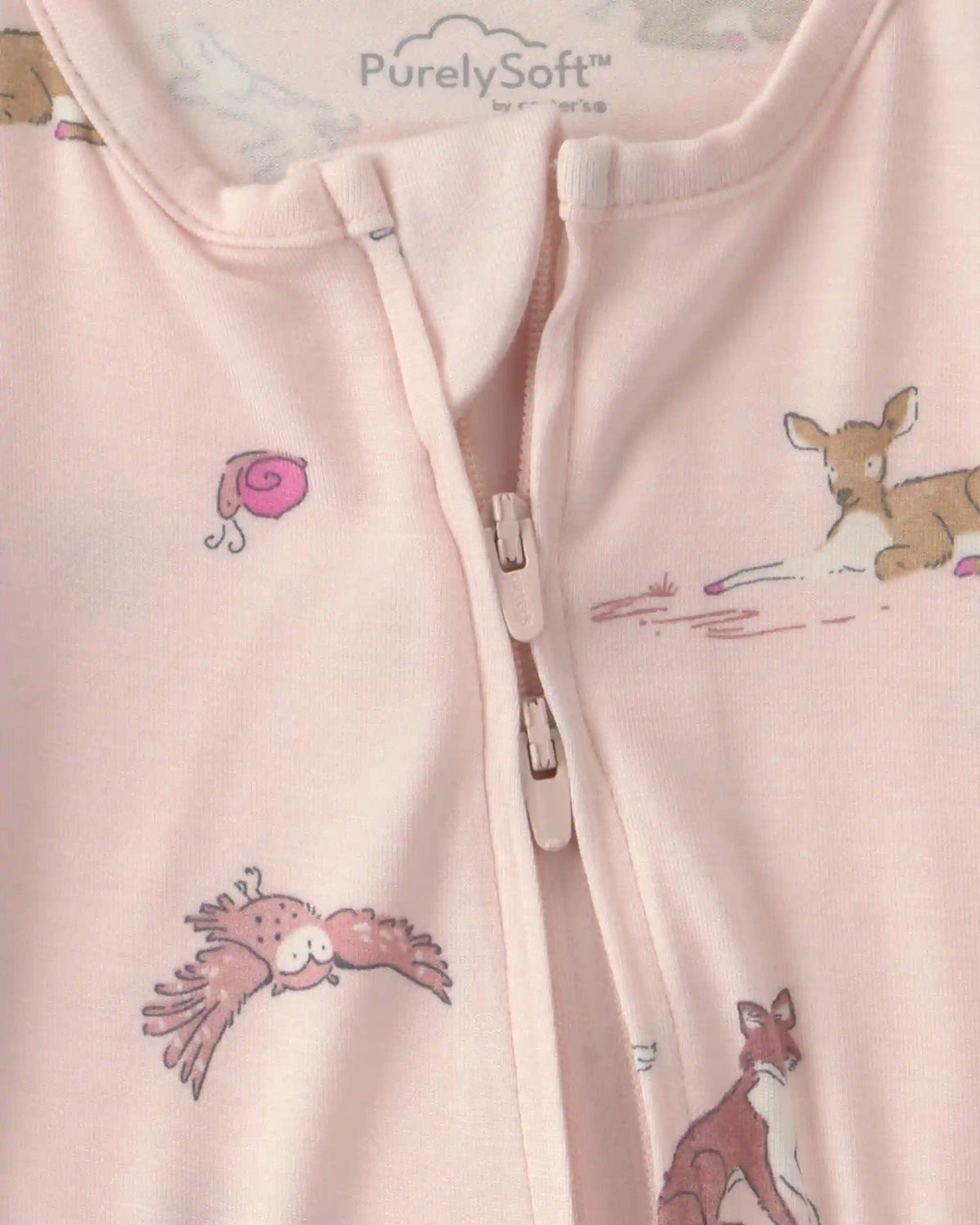 Baby Girl Woodland PurelySoft™ 2-Way Zip Sleep & Play Pajamas - Pink