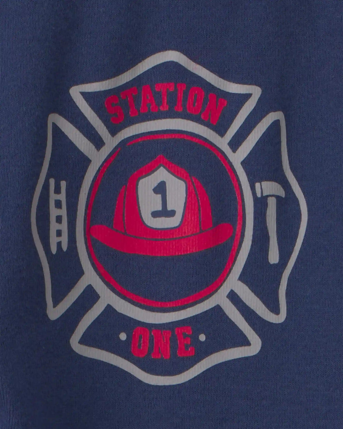 Baby Boy 4-Piece 'Rescue Squad' Firetruck 100% Cotton Snug Fit Pajama Set - Red/Blue