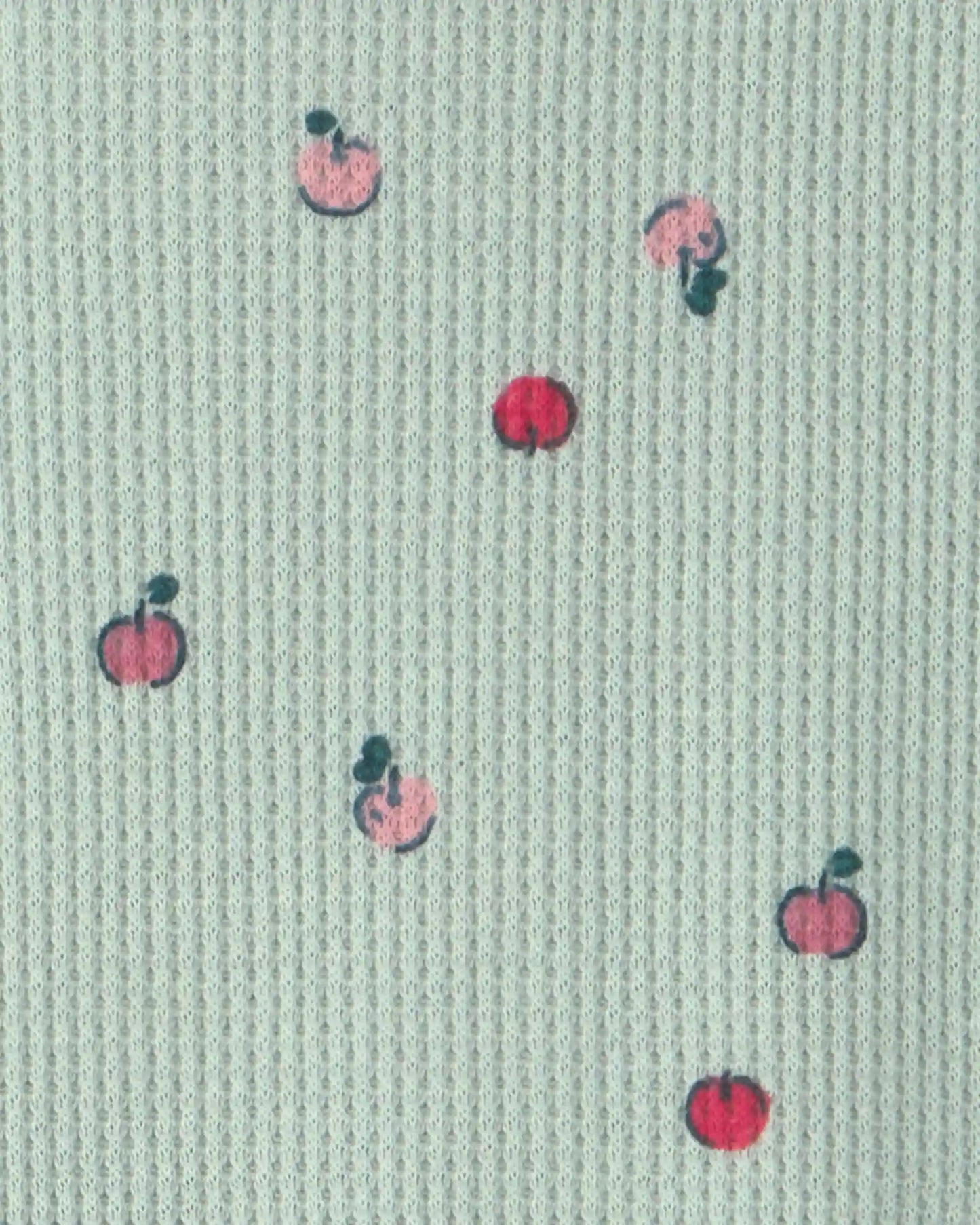 Baby Girl 1-Piece Apple Thermal Waffle Knit Footed Pajama - Green