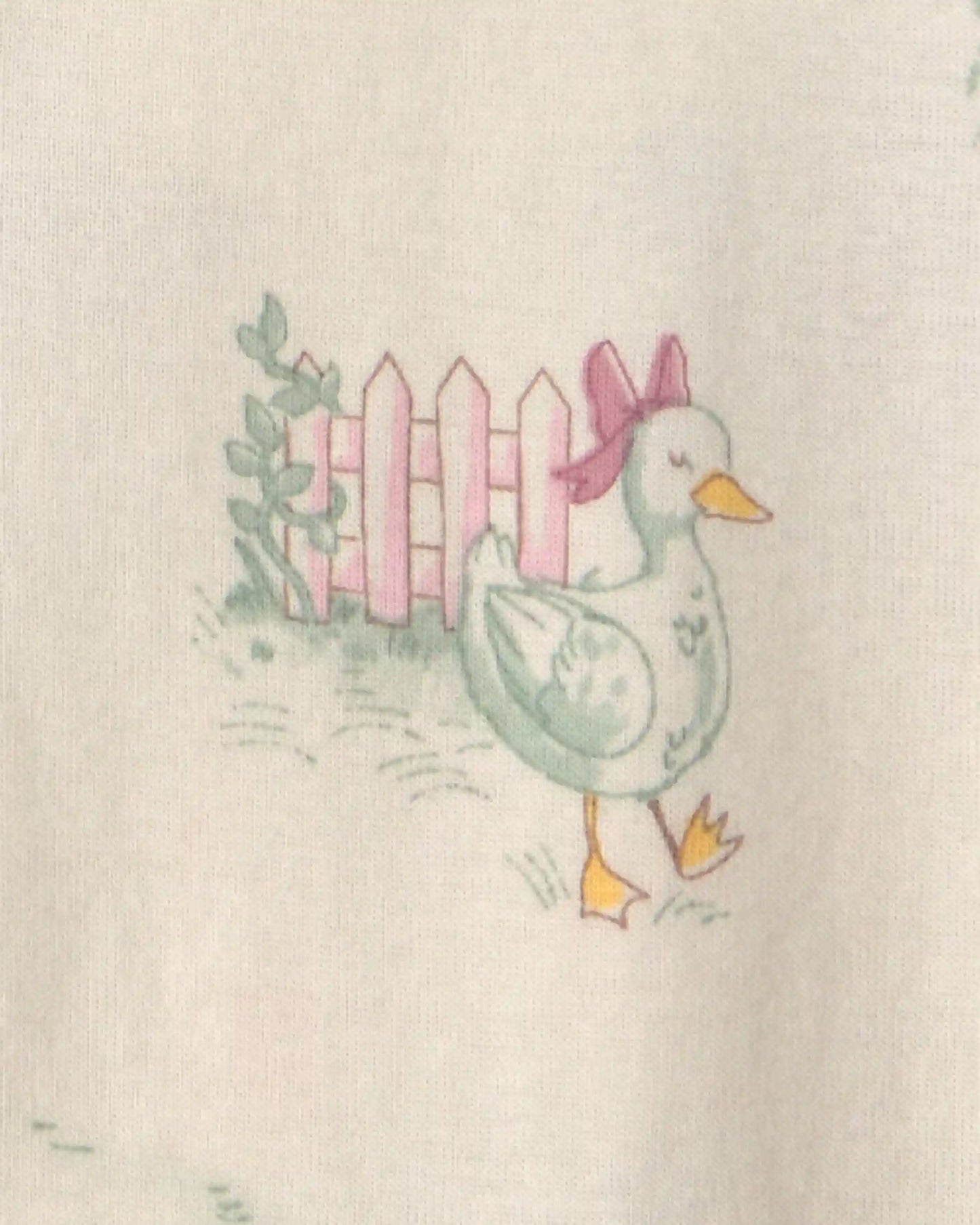 Baby Girl 1-Piece Country Farm 2-Way Zip 100% Cotton Snug Fit Footed Pajama - Cream