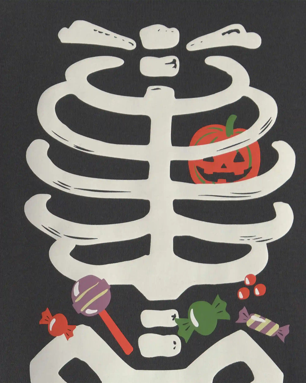Baby 2-Piece Halloween Glow in the Dark Skeleton 100% Cotton Snug Fit Pajama Set - Charcoal