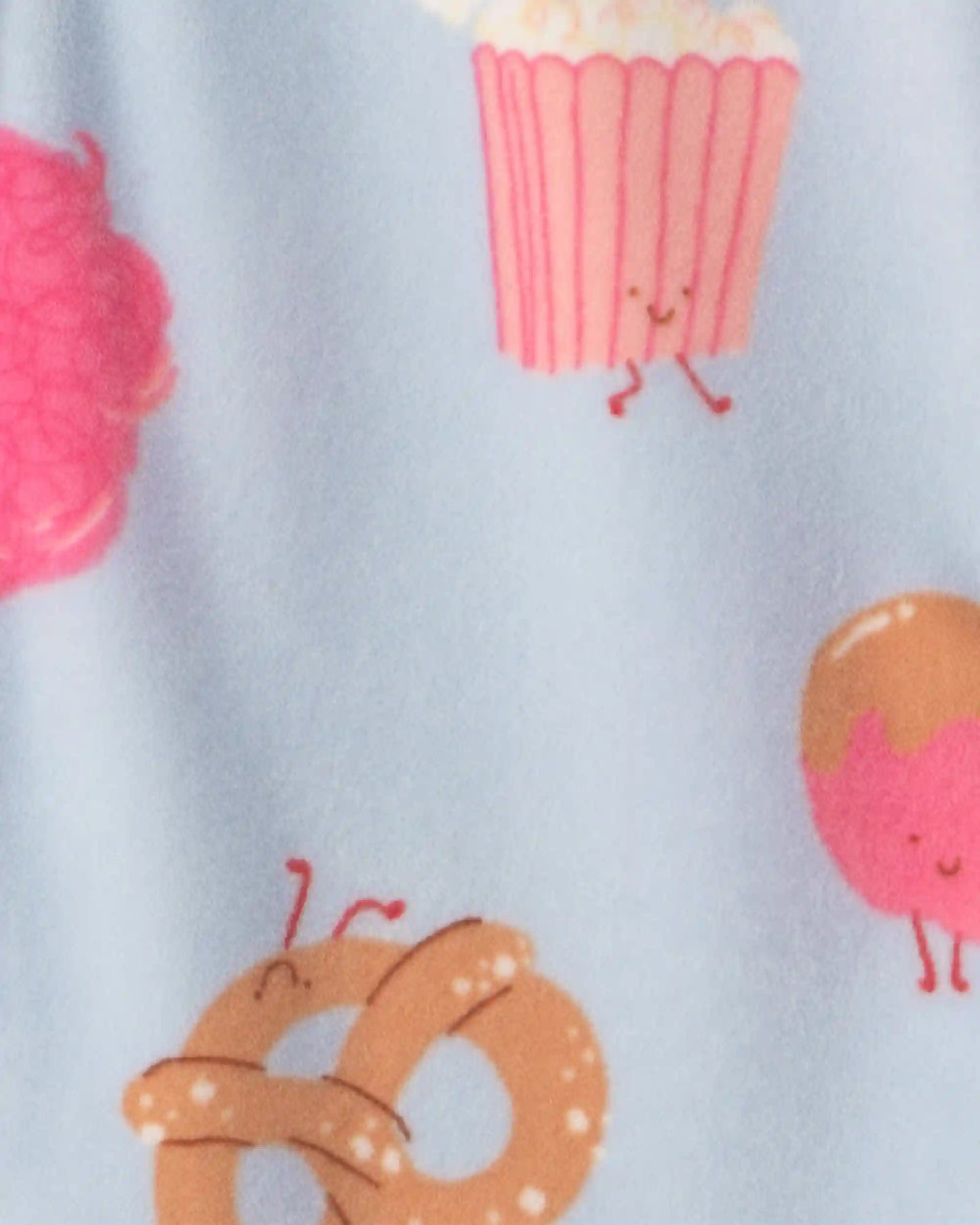 Baby Girl 1-Piece Festival Treats 2-Way Zip DreamPlush Snug Fit Pajama - Blue