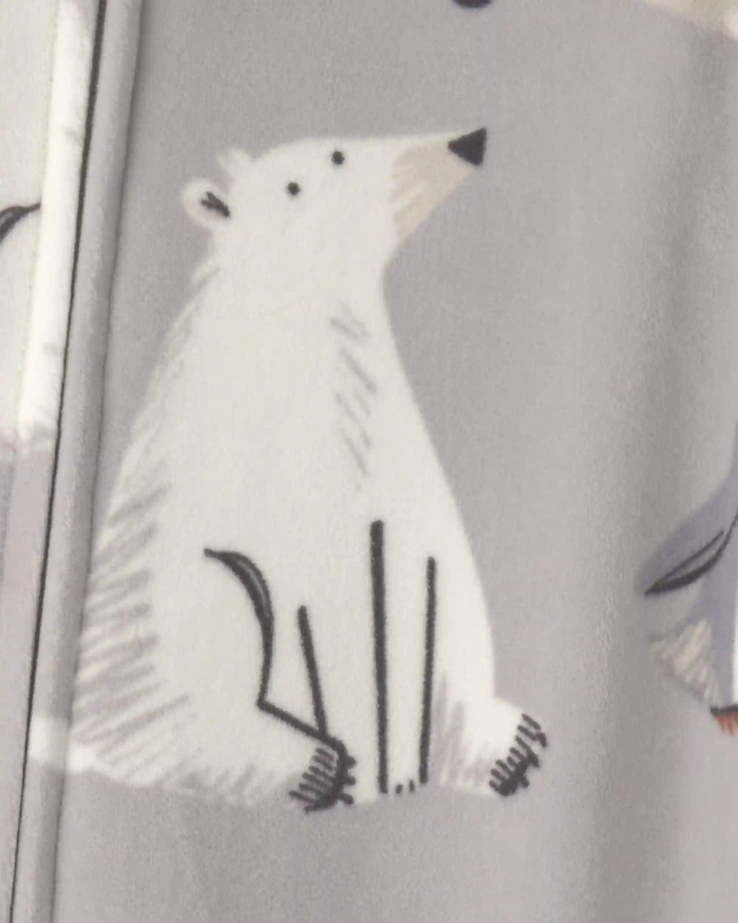 Baby Boy 1-Piece Winter Animals 2-Way Zip DreamPlush Snug Fit Footed Pajama - Grey