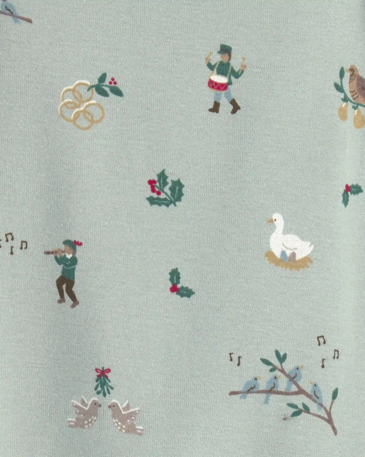 Baby 2-Piece Organic Cotton Pajamas in 12 Days of Christmas Print