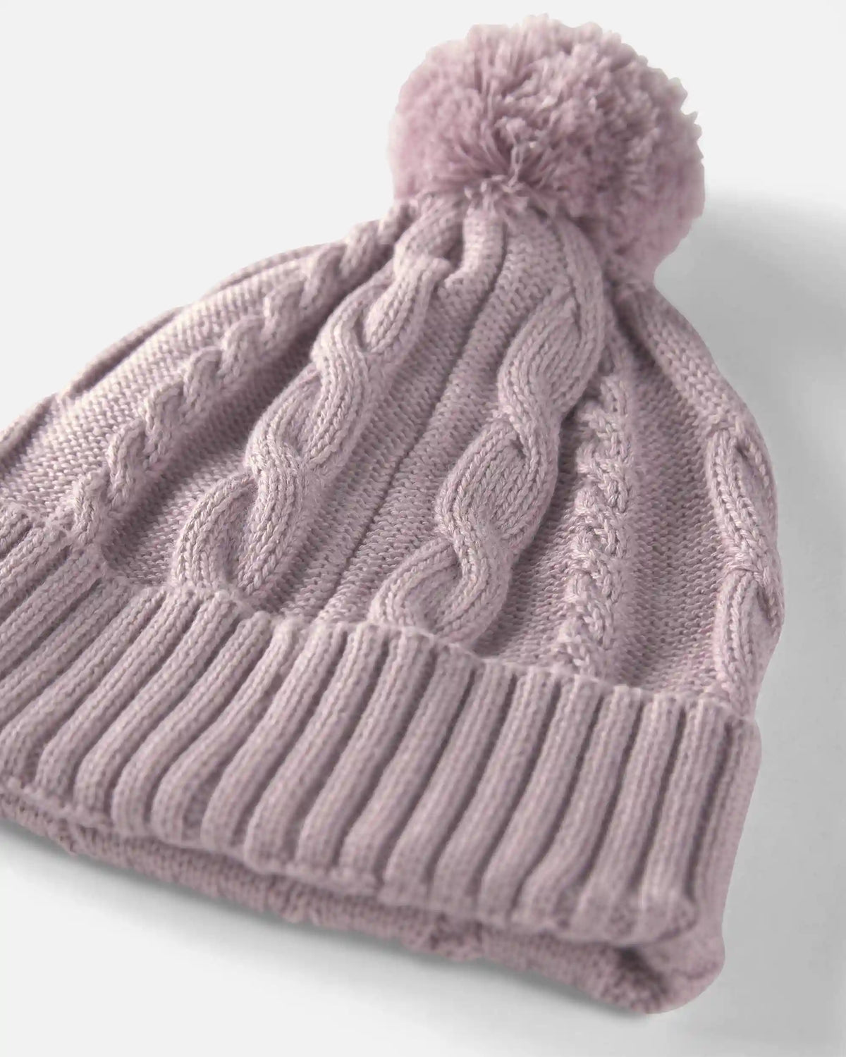 Baby Girl Organic Cotton Cable Knit Winter Hat
