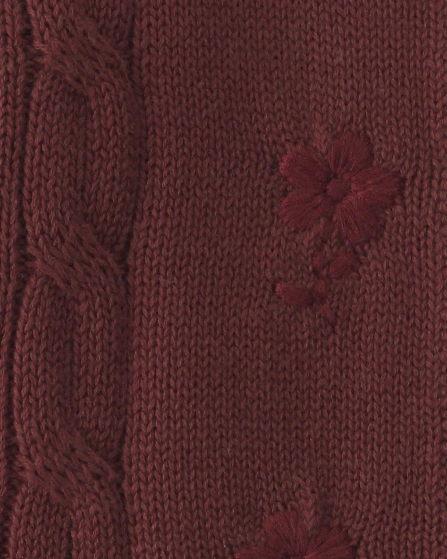 Baby Girl Organic Cotton Sweater Knit Embroidered Cardigan