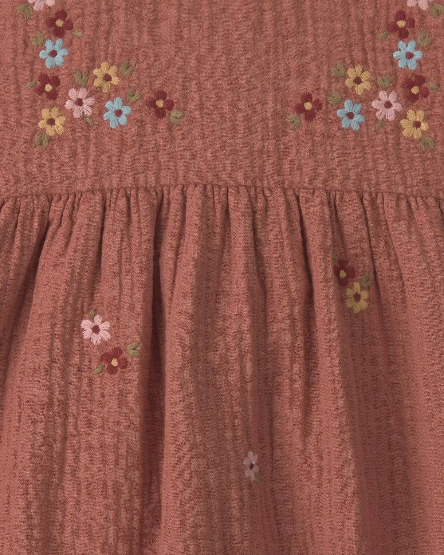 Baby Girl Organic Cotton Embroidered Gauze Dress