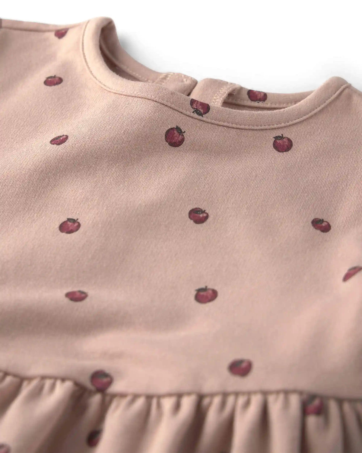 Baby Girl Organic Cotton French Terry Dress in Apples