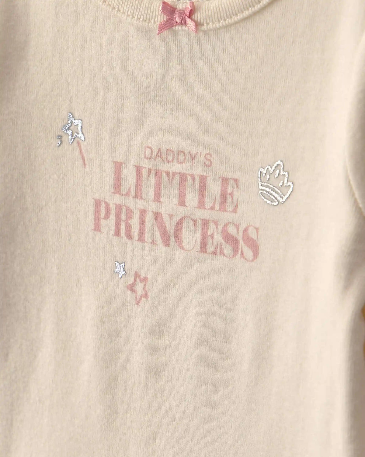 Baby Girl 2-Piece 'Daddy's Little Princess' Long-Sleeve Bodysuit & Tulle Pant Set - Pink/Cream