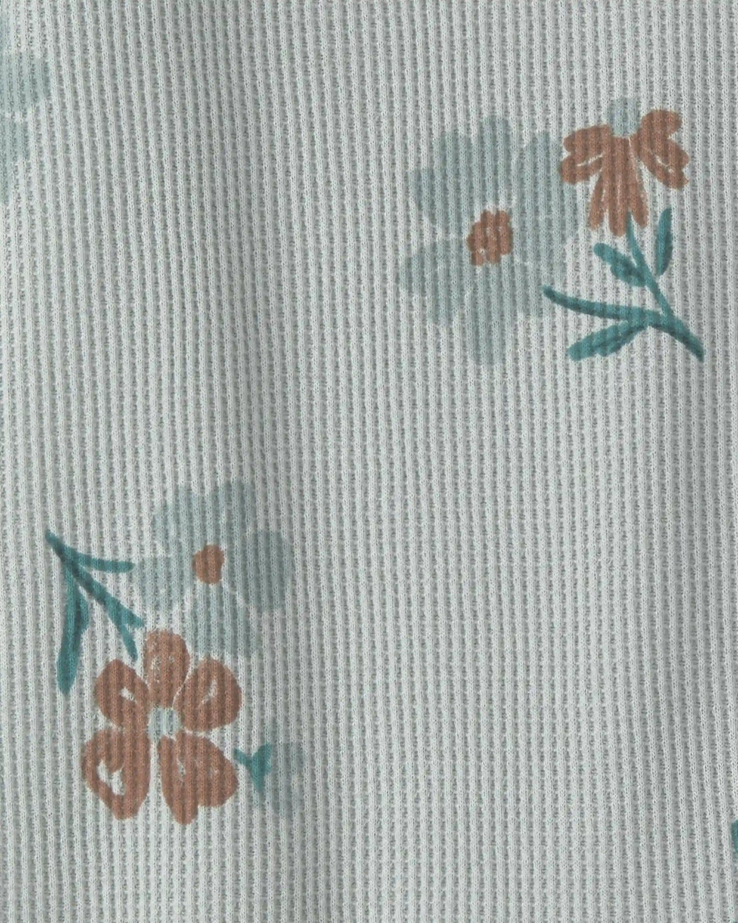 Baby Girl Floral Thermal Long-Sleeve Jumpsuit - Green