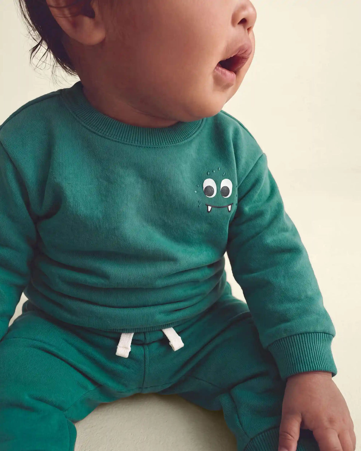 Baby Boy Monster Fleece Pullover Sweatshirt - Green