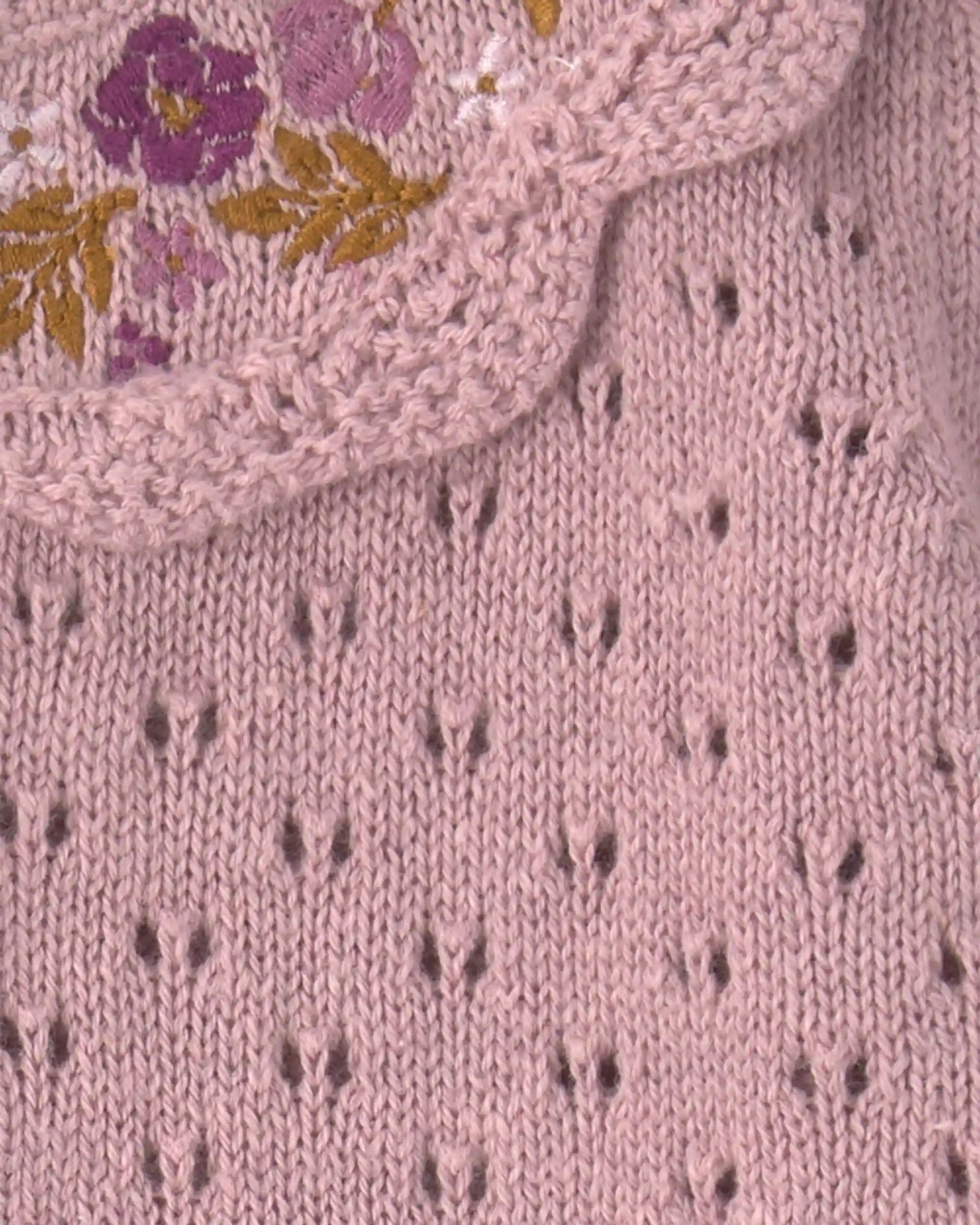 Baby Girl Floral Cardigan Sweater - Purple