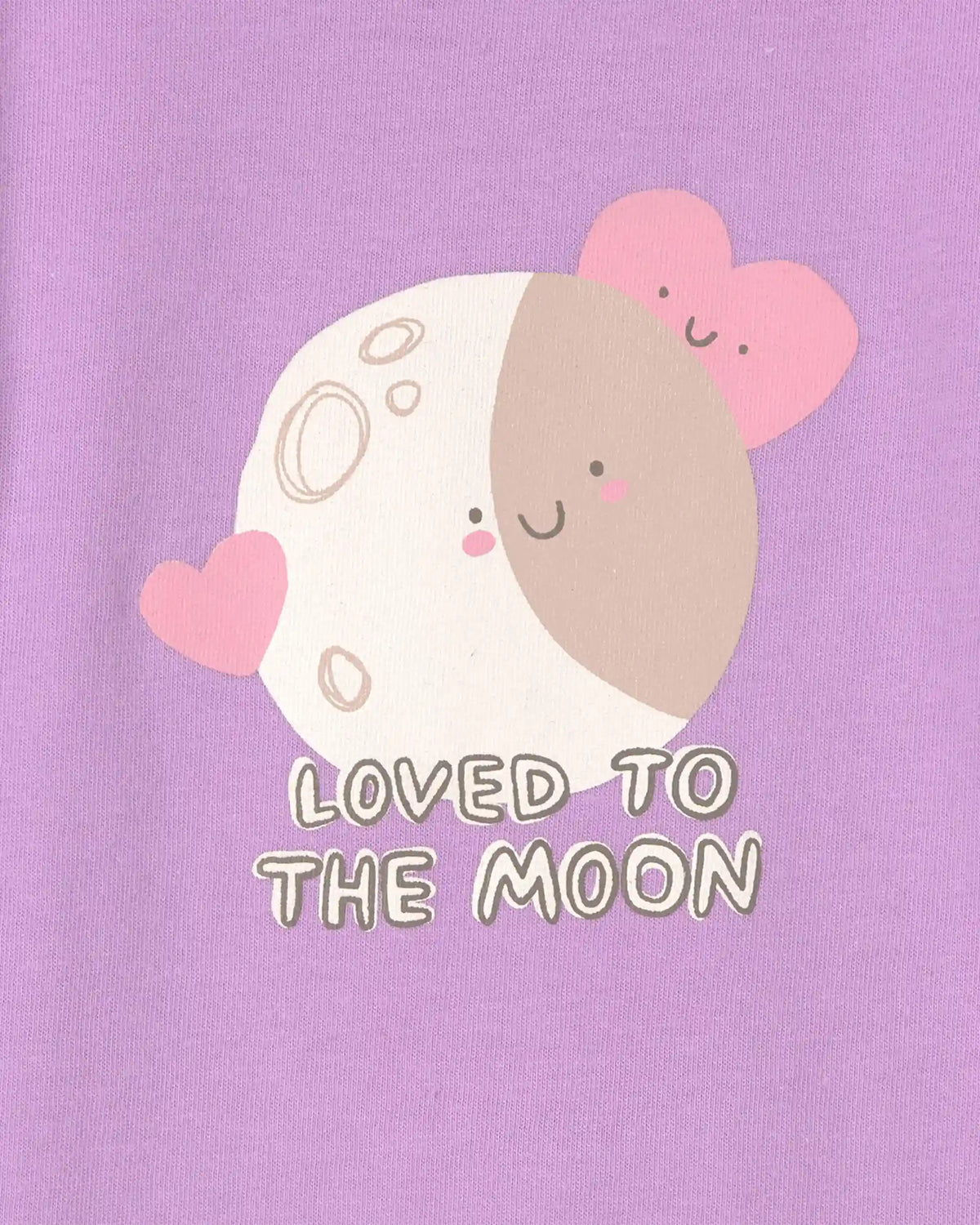 Baby Girl 'Loved To The Moon' Long-Sleeve Graphic Bodysuit - Purple
