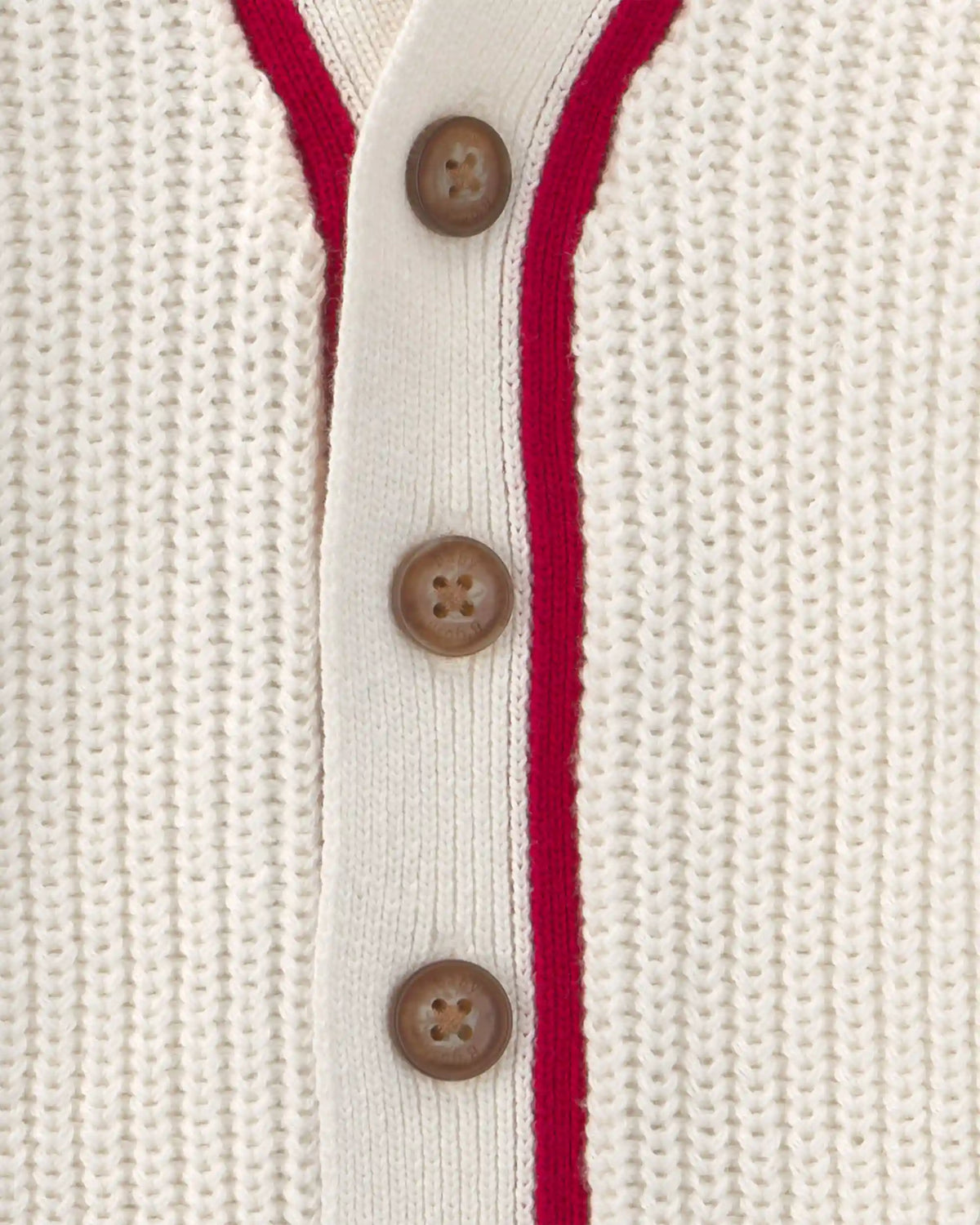 Baby Pinstripe Long-Sleeve Cardigan Sweater - White/Red