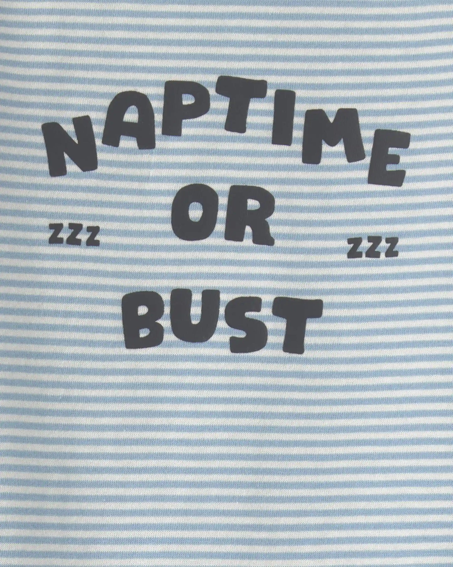Baby Boy 'Naptime or Bust' Striped Long-Sleeve Graphic Bodysuit - Blue/White